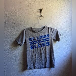 NHL St. Louis Blues Gray Tee with Blue Logo